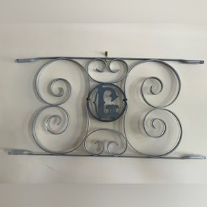 Vintage Mid Century Mill Finish Screen Door Grill Insert Guard Gothic Letter G